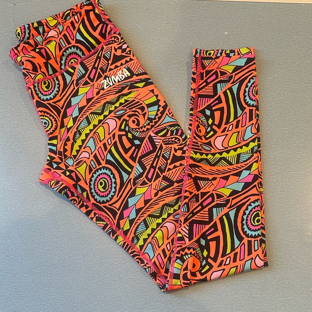 Neon Tribal High-Waist Leggings | Bold Multicolor Print